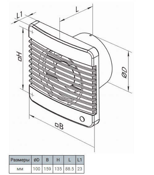 Бытовой вытяжной вентилятор Вентс 100 М-Л вентилятор оборудован обратным клапаном для предотвращения обратной тяги купить в Иркутске
