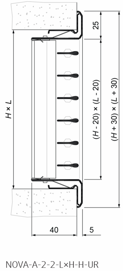 Схема решетки NOVA-A-2-2-500x200-H-W