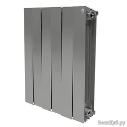 Royal Thermo PianoForte 500/Silver Satin x4, Количество секций (шт): 4, Межосевое расстояние (мм): 500, Подключение: Боковое