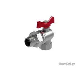 Кран шаровый угловой Royal Thermo Optimal 3/4" НГ, бабочка