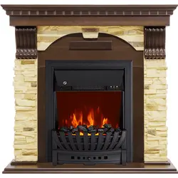 Каминокомплект Royal Flame Dublin угловой Темный дуб/Сланец с очагом Aspen Black
