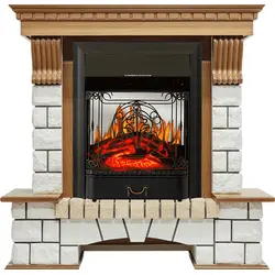 Каминокомплект Royal Flame Pierre Luxe Дуб/Белый с очагом Majestic FX M Black