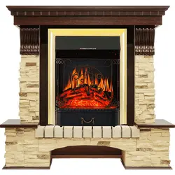 Каминокомплект Royal Flame Pierre Luxe Темный дуб/Сланец с очагом Majestic FX Brass