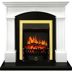 Каминокомплект Royal Flame Langford Белый с черным с очагом Fobos FX Brass