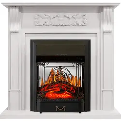 Каминокомплект Royal Flame Venice Фактурный белый с очагом Majestic FX M Black