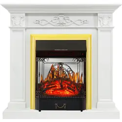 Каминокомплект Royal Flame Verona Белый дуб с очагом Majestic FX M Brass