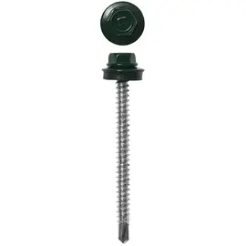 Саморезы Зубр СКД 4,8х80 мм кровельные для деревянной обрешетки RAL 6005 промфасовка, Длина (мм): 80