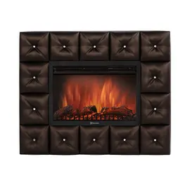 Каминокомплект: Очаг Electrolux EFP/P-3020LS с порталом Firelight Crystal 30 тёмная экокожа, Цвет: Тёмная экокожа