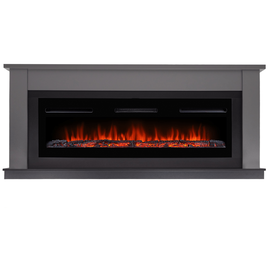 Каминокомплект: Очаг Electrolux Infinity EFP/P-1600ULS, портал Canto Long графит с черным, Цвет: Графит