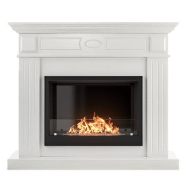 Каминокомплект: Биокамин Firelight BFP/P-2520, портал Bianco 25 белый, Цвет: Белый