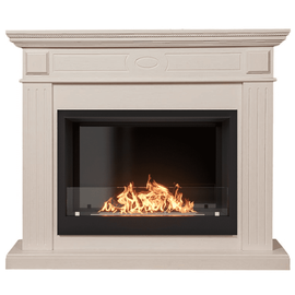 Каминокомплект: Биокамин Firelight BFP/P-2520, портал Bianco 25 шпон белёный дуб, Цвет: Белый дуб