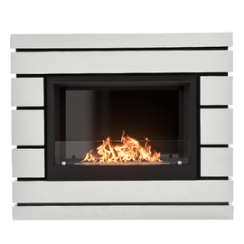 Каминокомплект: Биокамин Firelight BFP/P-2520, портал Moderno 25 шпон белый дуб, Цвет: Белый дуб