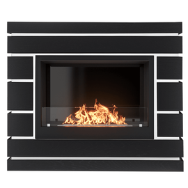 Каминокомплект: Биокамин Firelight BFP/P-2520, портал Moderno 25 шпон чёрный дуб, Цвет: Черный дуб