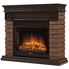 Firelight Bricks Wood 25 камень коричневый, шпон темный дуб, Цвет: Темный дуб