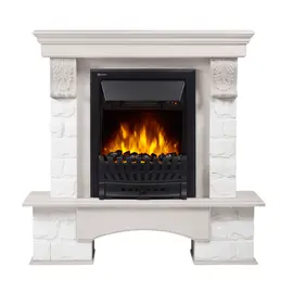 Firelight Forte Classic U (угловой) камень белый, шпон белёный дуб
