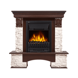 Firelight Pietra Classic камень белый, шпон темный дуб, Цвет: Темный дуб