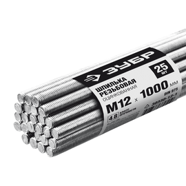 Шпилька резьбовая Зубр DIN 975, М12, Метрическая резьба М: М12
