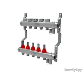 Коллектор нерж. с расходомерами 1" ВР-3/4" НР, 12 выходов Royal Thermo