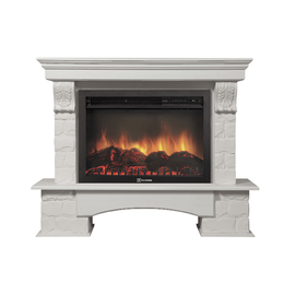 Firelight Forte 30U (угловой) камень белый, шпон белёный дуб