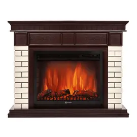 Каминокомплект: очаг Electrolux EFP/P- 2520LS, портал Bricks 25 камень бежевый, шпон темный дуб