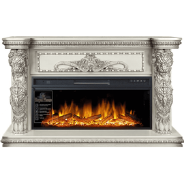Каминокомплект Royal Flame Windsor 42 Слоновая кость с темной патиной с очагом Vision 42 LOG LED