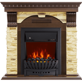Каминокомплект Royal Flame Dublin Темный дуб/Сланец с очагом Aspen Black