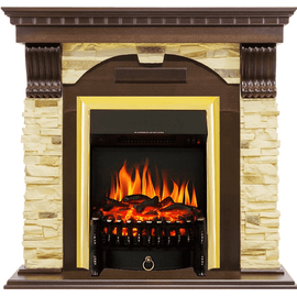 Каминокомплект Royal Flame Dublin Темный дуб/Сланец с очагом Fobos FX Brass