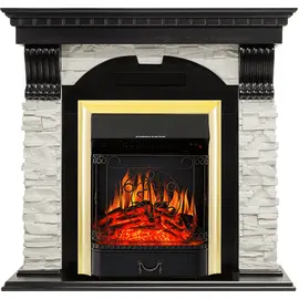 Каминокомплект Royal Flame Dublin Венге/Сланец белый с очагом Majestic FX Brass