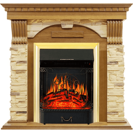 Каминокомплект Royal Flame Dublin Дуб/Сланец с очагом Majestic FX Brass