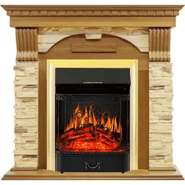 Каминокомплект Royal Flame Dublin Дуб/Сланец с очагом Majestic FX Brass