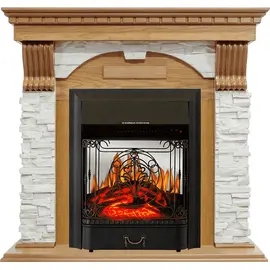 Каминокомплект Royal Flame Dublin Дуб/Сланец белый с очагом Majestic FX M Black
