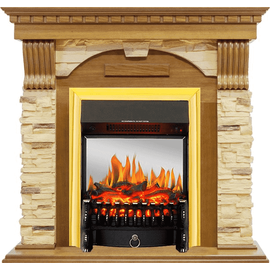Каминокомплект Royal Flame Dublin Дуб/Сланец с очагом Fobos FX M Brass