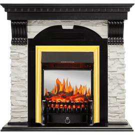 Каминокомплект Royal Flame Dublin Венге/Сланец белый с очагом Fobos FX M Brass