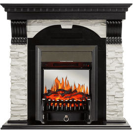 Каминокомплект Royal Flame Dublin Венге/Сланец белый с очагом Fobos FX M Black