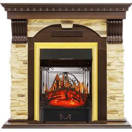 Каминокомплект Royal Flame Dublin Темный дуб/Сланец с очагом Majestic FX M Brass