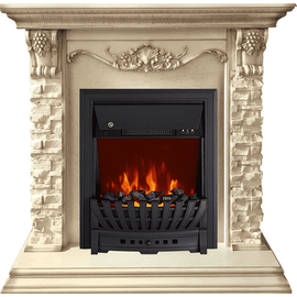 Каминокомплект Royal Flame Adriana Cлоновая кость с очагом Aspen Black