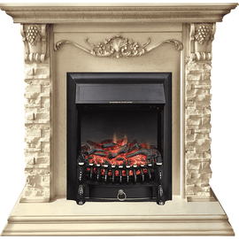 Каминокомплект Royal Flame Adriana Cлоновая кость с очагом Fobos FX Black