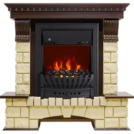 Каминокомплект Royal Flame Pierre Luxe Темный дуб/Шампань с очагом Aspen Black