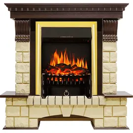 Каминокомплект Royal Flame Pierre Luxe Темный дуб/Шампань с очагом Fobos FX Brass