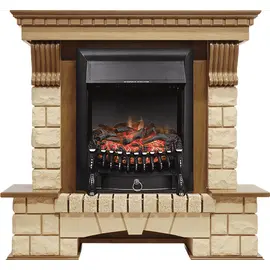 Каминокомплект Royal Flame Pierre Luxe Дуб/Шампань с очагом Fobos FX Black