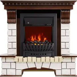 Каминокомплект Royal Flame Pierre Luxe Темный дуб/Белый с очагом Aspen Black