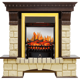 Каминокомплект Royal Flame Pierre Luxe Темный дуб/Шампань с очагом Fobos FX M Brass