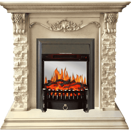 Каминокомплект Royal Flame Adriana Cлоновая кость с очагом Fobos FX M Black