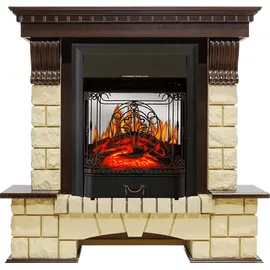 Каминокомплект Royal Flame Pierre Luxe Темный дуб/Шампань с очагом Majestic FX M Black