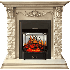 Каминокомплект Royal Flame Adriana Cлоновая кость с очагом Majestic FX M Black