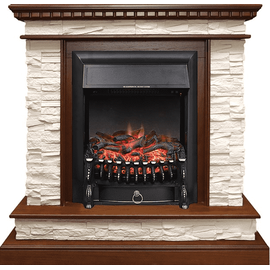 Каминокомплект Royal Flame Calgary Дуб/Сланец белый с очагом Fobos FX Black