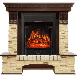 Каминокомплект Royal Flame Pierre Luxe Темный дуб/Сланец с очагом Majestic FX Black