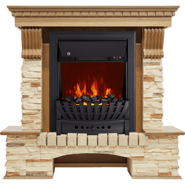 Каминокомплект Royal Flame Pierre Luxe Дуб/Сланец с очагом Aspen Black