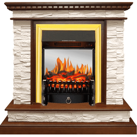 Каминокомплект Royal Flame Calgary Дуб/Сланец белый с очагом Fobos FX M Brass