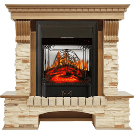 Каминокомплект Royal Flame Pierre Luxe Дуб/Сланец с очагом Majestic FX M Black